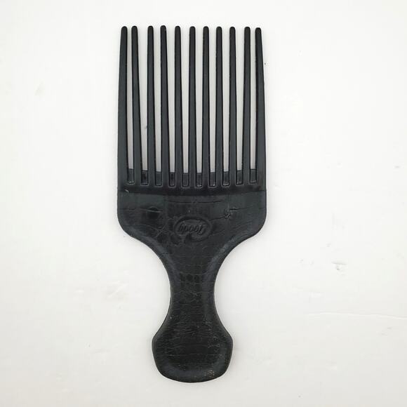 Vtg Goody Hair Pick Black Crocodile Textured 6.5” Lift & Volume Pre-Owned - Picture 2 of 7